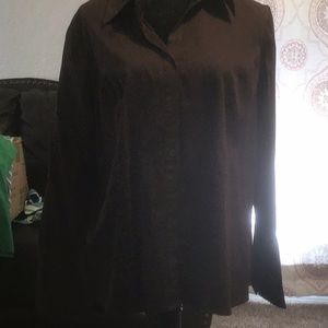 Brown button dress women’s dress shirt